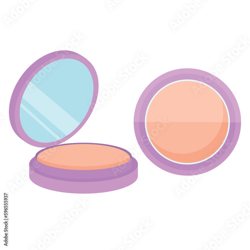 Vector image of face powder. The concept of makeup and self-care. A bright element of cosmetics for design.