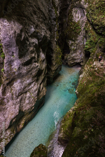 Beautiful view of Tolmin gorges near Tolmin in Slovenia