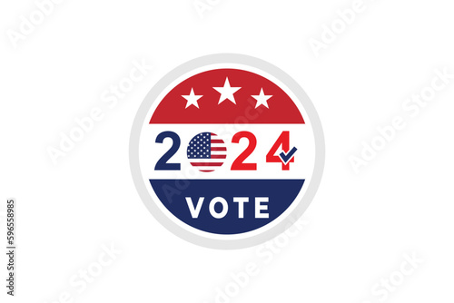 The USA Vote Election or Campaign Banner Illustration As A Simple Vector Sign Trendy Symbol for Design, Websites, Presentation or Application. 2024 election