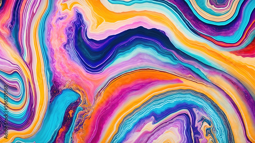 Abstract Painting Rainbow Marble Agate Wallpaper | AI Generated