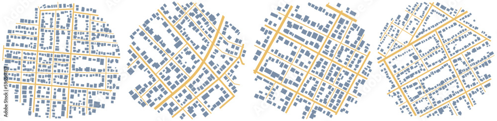 Top view, view from above. Abstract city maps, background. Fictional ...