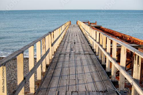 Wooden pier, gazebo with access to the sea.