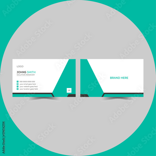 Business card design template without company logo.
double side business card design template with bleed area. modern shapes and luxury color design template.