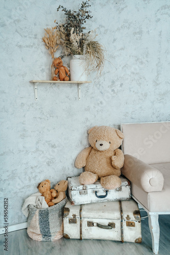 Design of a children's room with toys. High quality photo
