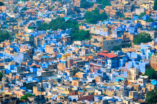 Aerial view of Jodhpur Blue City. Jodphur, Rajasthan, India © Smaranda