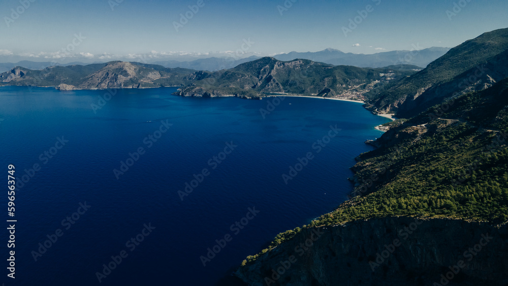 The high view of Butterfly valley deep gorge,Fethiye,Turkey.