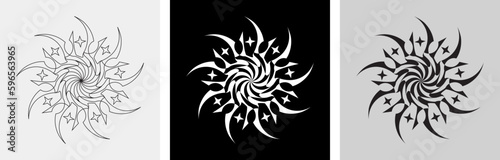 tribal tatto design pattren line art  logo  isolated item redy use