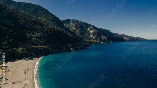 Oludeniz bird's eye view, Fethiye, Turkey: view of the beach and the sea from the air