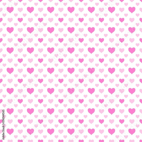 Seamless pattern with hearts on white background.