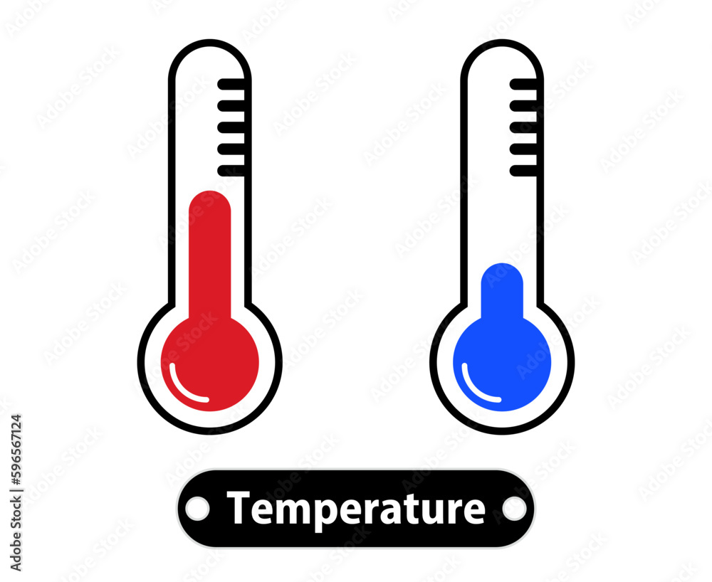 High and low temperature icon set. Hot and cold temperatures. Vectors. High and low temperature icon set. Hot and cold temperatures. Vectors.