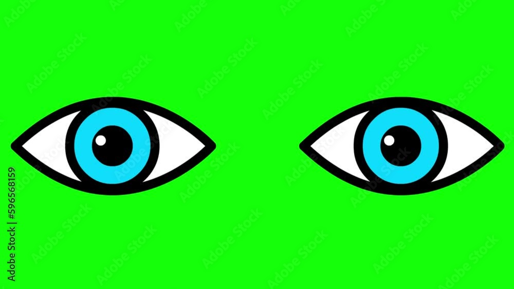 Animated blue two eyes are closing. blinks an eyes. Flat icon. Looped video. Vector illustration on green background. Animated blue two eyes are closing. blinks an eyes. Flat icon. Looped video. Vector illustration on green background.