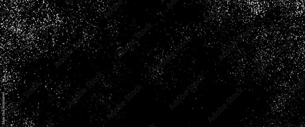 Flying dust particles on a black background, abstract real dust floating over black background for overlay, night sky graphic resources star on snow effect background