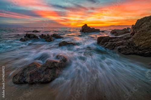 Sunset Ocean Beach Beautiful Ethereal Surreal Landscape