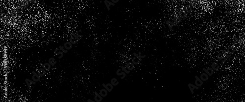 Flying dust particles on a black background, abstract real dust floating over black background for overlay, night sky graphic resources star on snow effect background