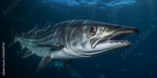 underwater picture of a barracuda - generative AI