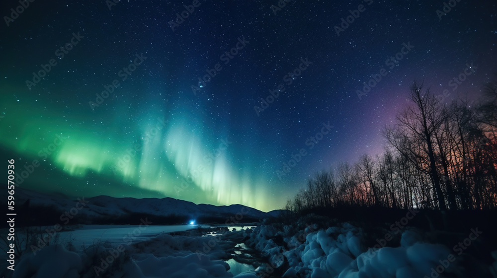 Fototapeta premium aurora in the sky. Generative Ai