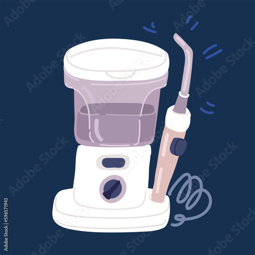 Cartoon vector illustration of Electric Oral Irrigator