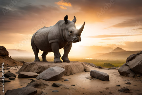 rhino in the sun