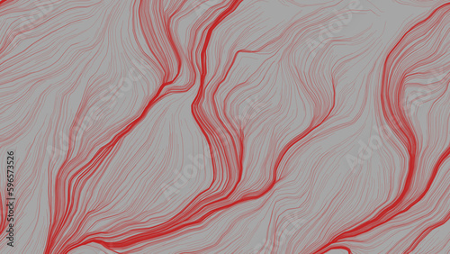 Grey and red abstract background. Wavy lines. Backdrop with modern stripes. Wavy stripes gray and red colors on bright texture.