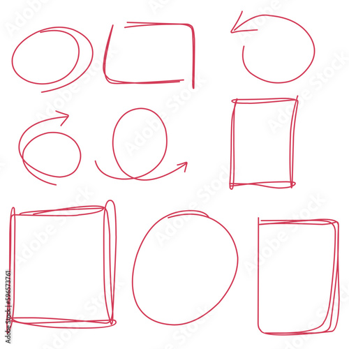 red circle and rectangle highlighter set
