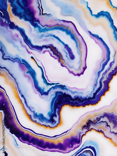 Abstract Painting Blue Purple Orange Marble Agate Wallpaper | AI Generated