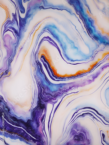 Abstract Painting Blue Purple Orange Marble Agate Wallpaper | AI Generated