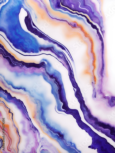 Abstract Painting Blue Purple Orange Marble Agate Wallpaper | AI Generated