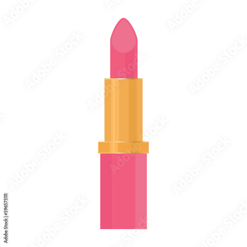 Vector image of lipstick. The concept of makeup and self-care. A bright element of cosmetics for design.