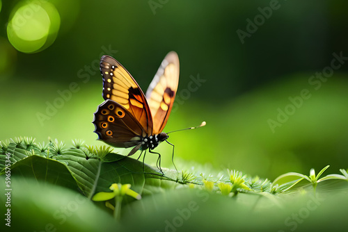 butterfly on a green grass © Md Imranul Rahman