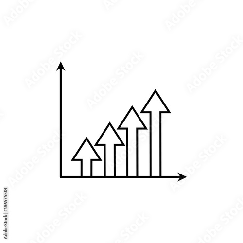 Up arrow icon vector. profit graph illustration sing. cash income symbol. Money logo.