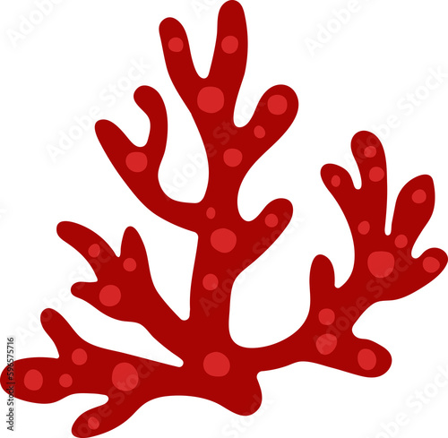 Cute hand drawn red coral.