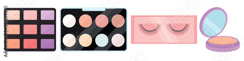 Vector stylish set of cosmetics. The concept of makeup and self-care. A bright element for the design.