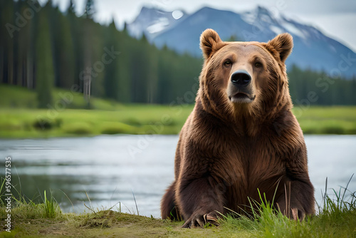 brown bear in the lake © Md Imranul Rahman