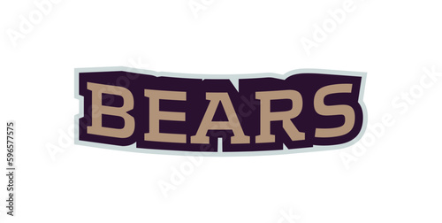 Bold sports font for bear mascot logo. Text style lettering for esport, bear mascot logo, sport team, college club. Vector illustration isolated on background
