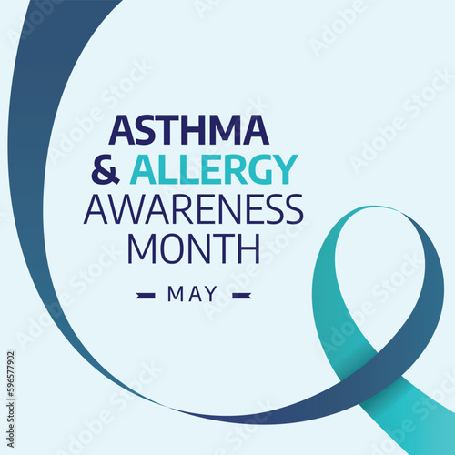 vector graphic of asthma and allergy awareness month good for asthma and allergy awareness month celebration. flat design. flyer design.flat illustration.
