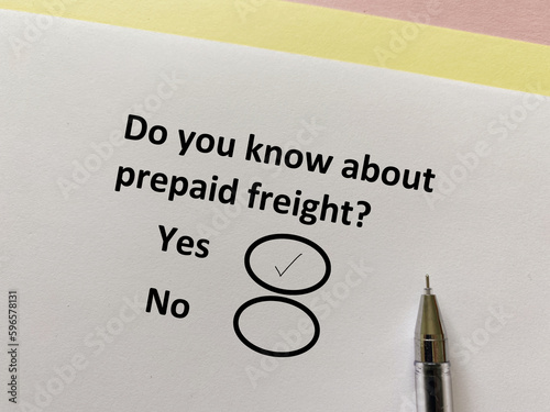 Questionnaire about logistics