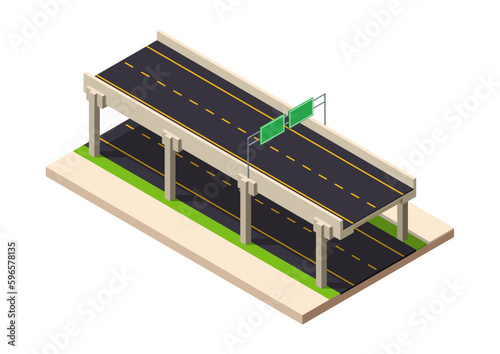 isometric flyover highway