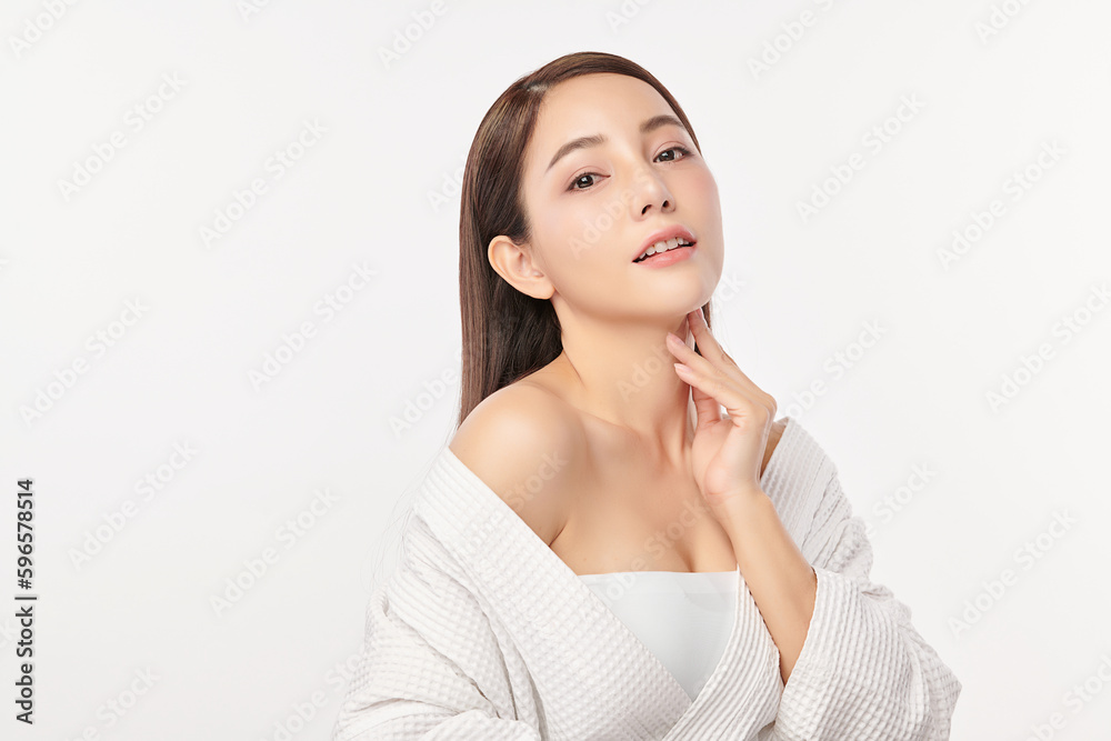 Beautiful young asian woman with clean fresh skin on white background, Face care, Facial treatment, Cosmetology, beauty and spa, Asian women portrait. Beautiful young asian woman with clean fresh skin on white background, Face care, Facial treatment, Cosmetology, beauty and spa, Asian women portrait.