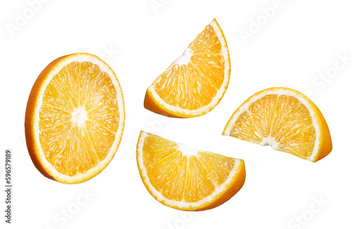 Set of fresh orange fruit