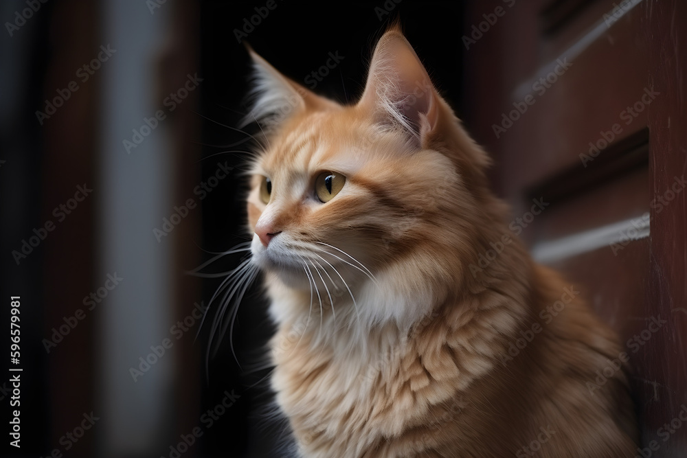 Cute fluffy red young cat by the door.
Generative AI. Cute fluffy red young cat by the door.
Generative AI.