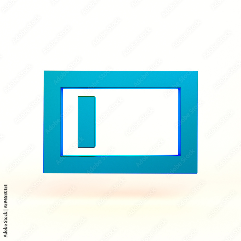 Battery Low Sign Front Side In White Background Battery Low Sign Front Side In White Background