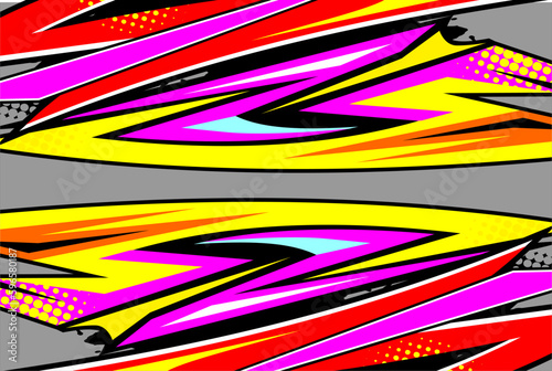 Design vector racing background with unique patterns and bright color combinations and star effects suitable for your racing designs