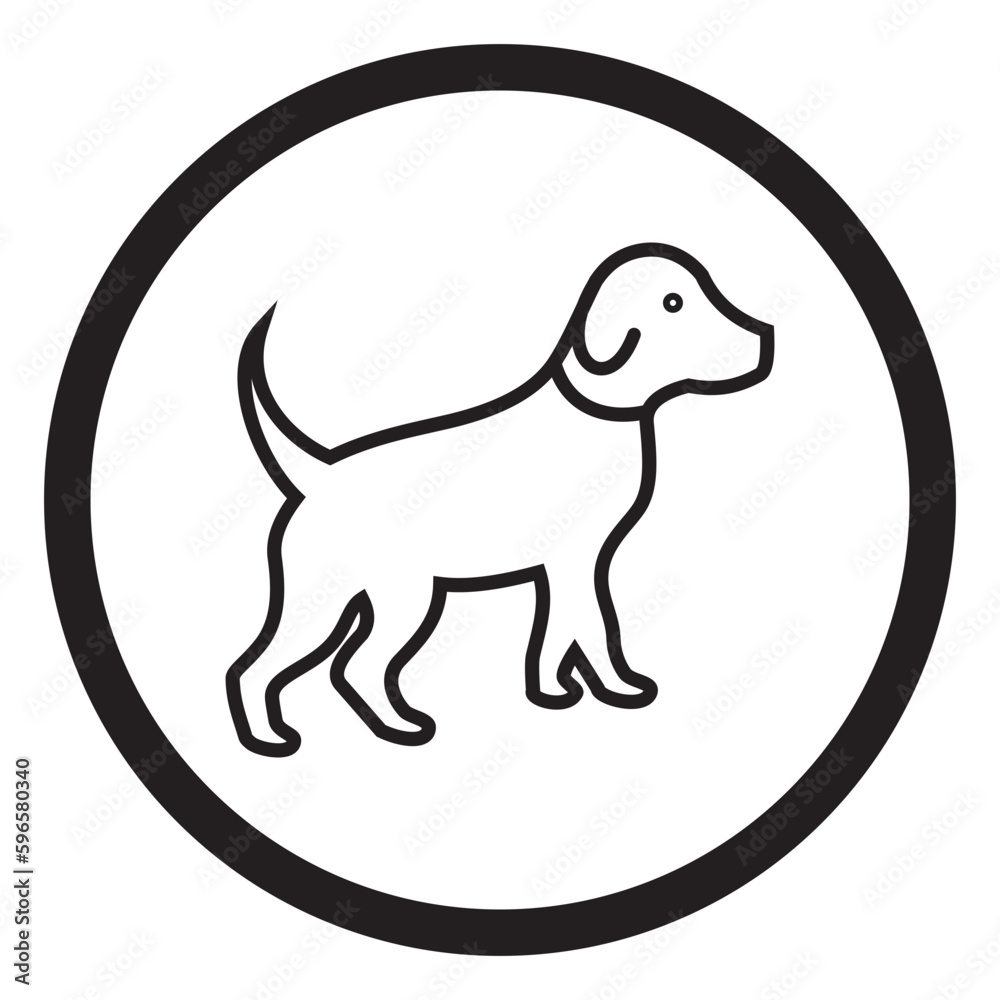Dog pet icon in circle Dog pet icon in circle