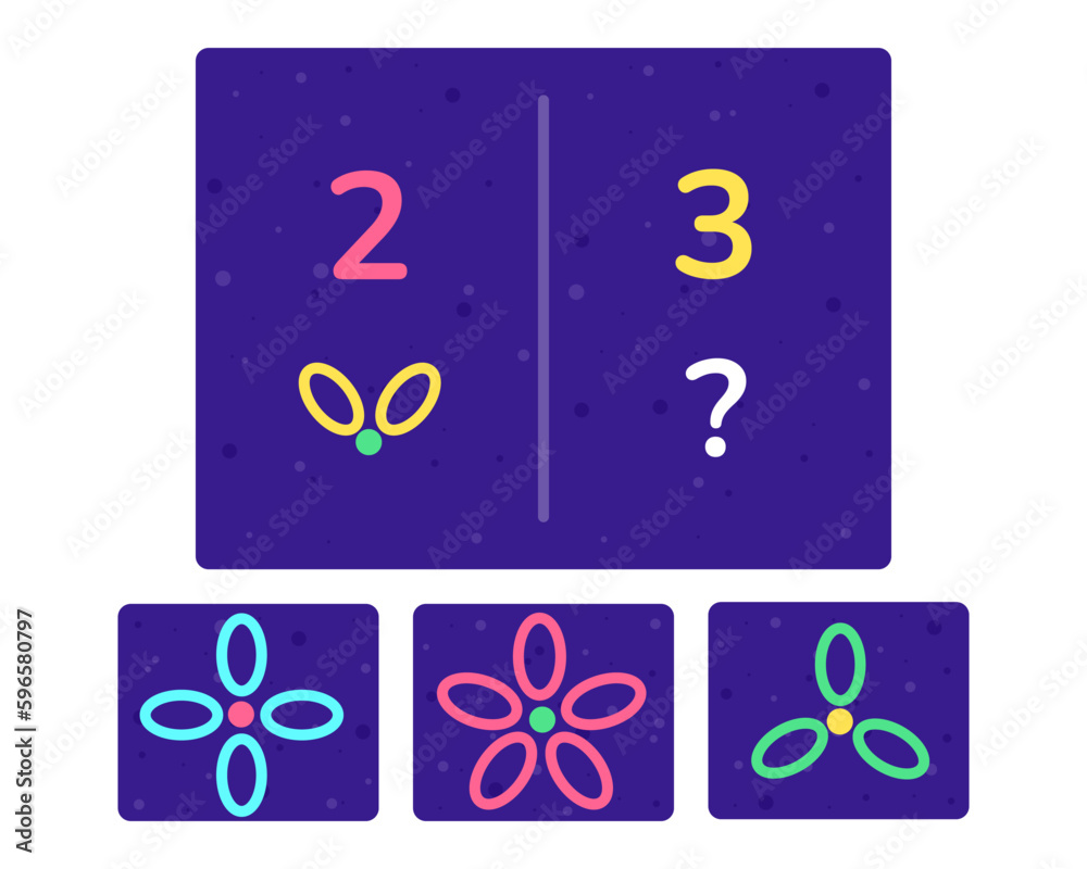 Educational logic game for kids. Development of logic iq. Visual intelligence, mind games. Numbers and counting. Vector illustration. Educational logic game for kids. Development of logic iq. Visual intelligence, mind games. Numbers and counting. Vector illustration.