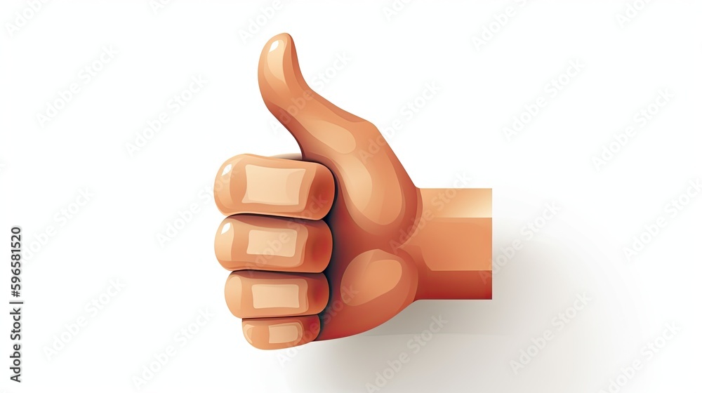 Thumb up hand icon. Like emotion, ok symbol illustration. Yes gesture in body language. Generative AI Thumb up hand icon. Like emotion, ok symbol illustration. Yes gesture in body language. Generative AI