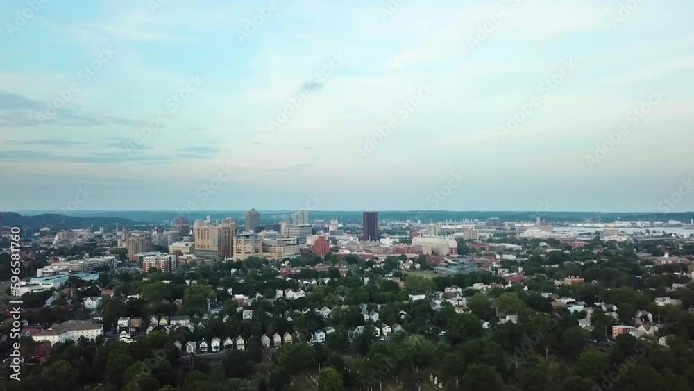 New Haven, Connecticut. Aerial shot above the city. New Haven, Connecticut. Aerial shot above the city.