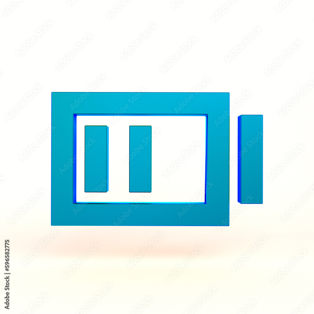 Half Charged Battery Front Side In White Background Half Charged Battery Front Side In White Background