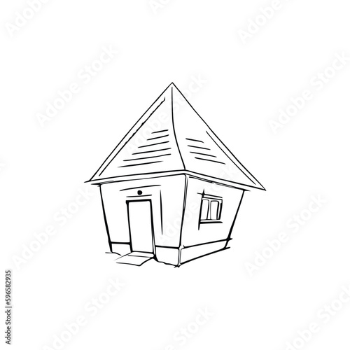 Nice Simple House coloring book, Line art house, Outline house, House coloring page, Line art Home. black and white coloring pages.
