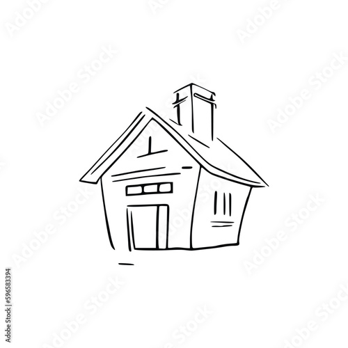 Nice Simple House coloring book, Line art house, Outline house, House coloring page, Line art Home. black and white coloring pages.