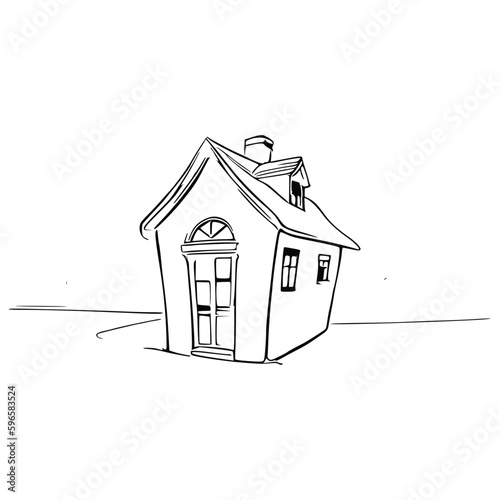 Nice Simple House coloring book, Line art house, Outline house, House coloring page, Line art Home. black and white coloring pages.